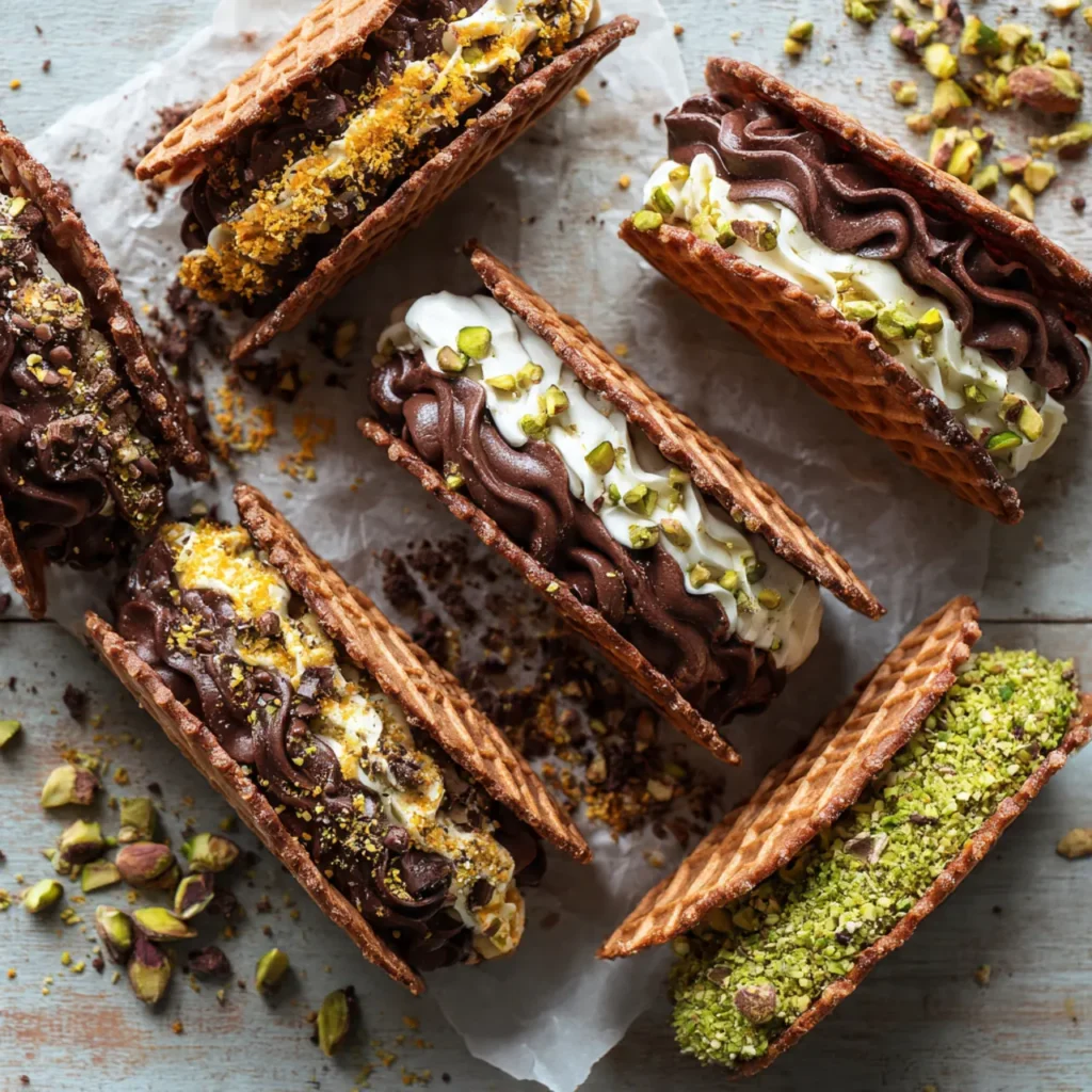 Chocolate Cannoli Pizzelle Sandwiches – Easy, No-Bake Italian Dessert 11 Variations of Chocolate Cannoli Pizzelle Sandwiches