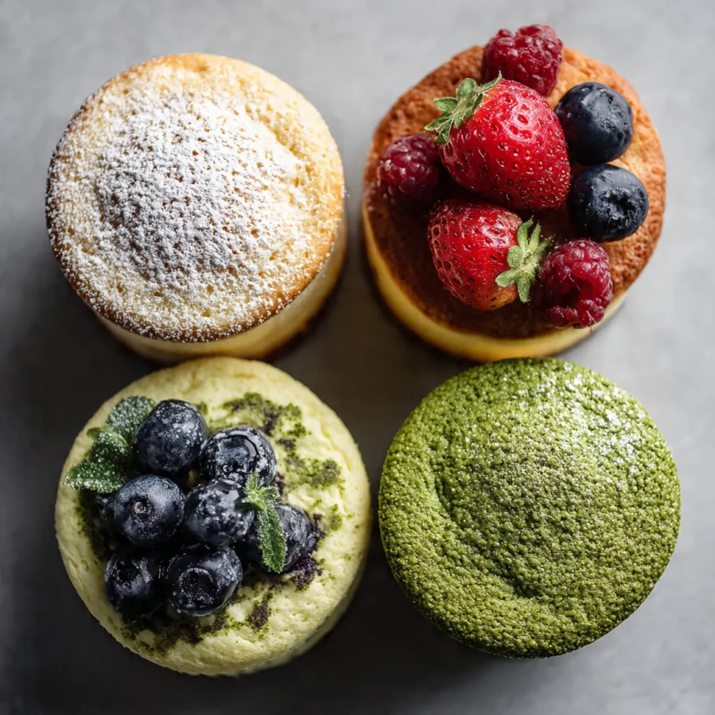 Variations of Fluffy Japanese Cotton Cheesecake Cupcakes