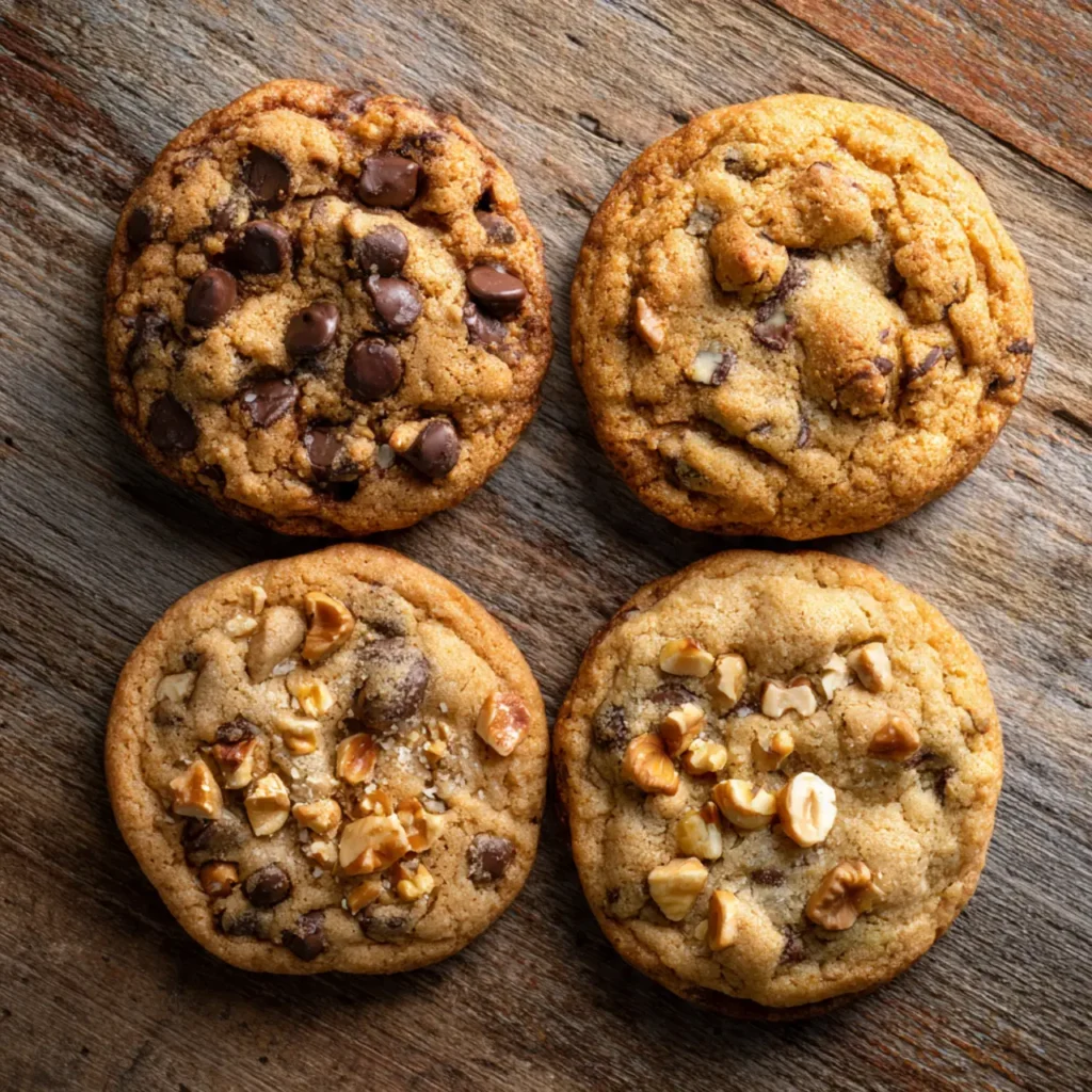 Variations of brown butter chocolate chip cookies