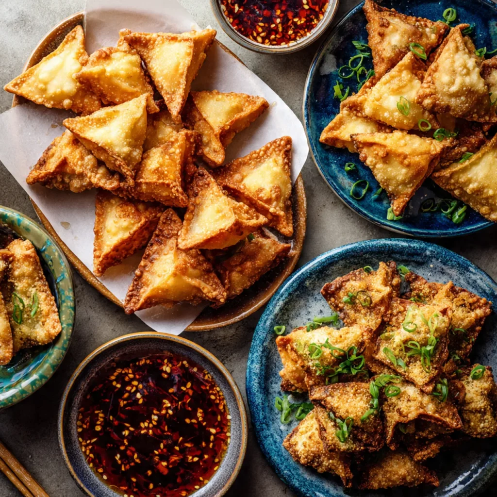 Variations of crispy crab rangoon