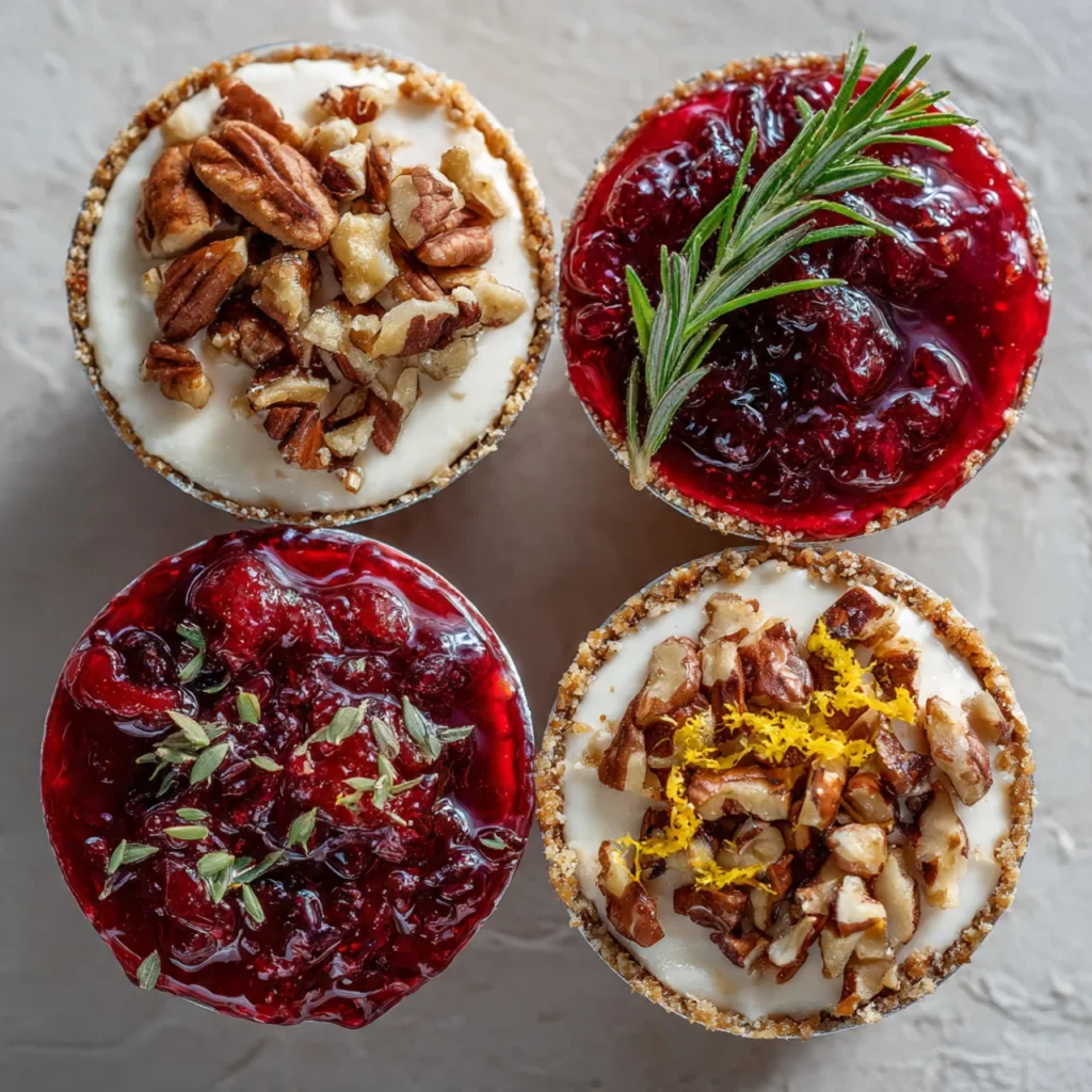 Variations of Cranberry Hot Pepper Jelly Cream Cheese Cups