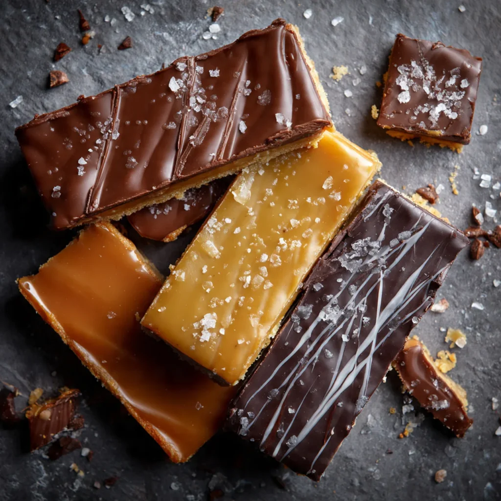 Variations of Millionaire Shortbread Caramel Chocolate