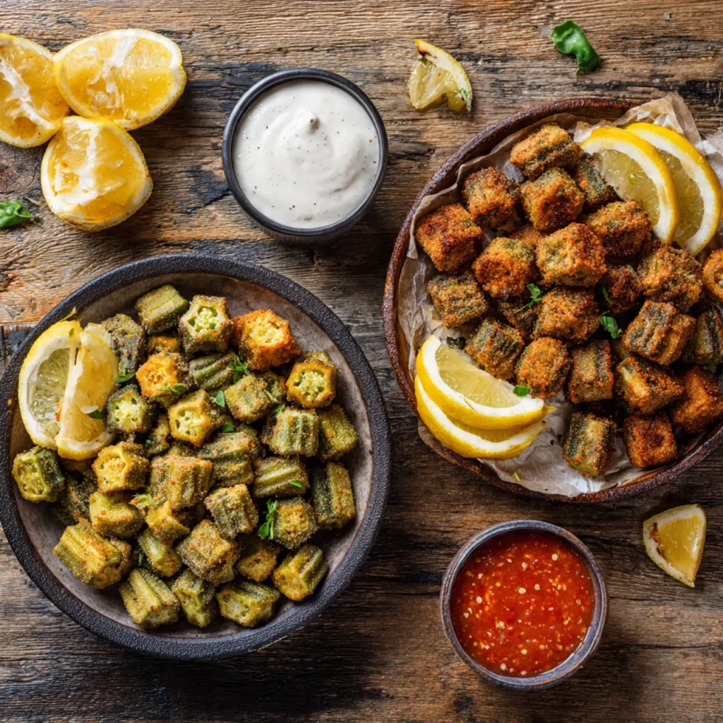 Vegan Fried Okra Recipe – Crispy, Healthy, and Easy 11 Vegan fried okra served three ways