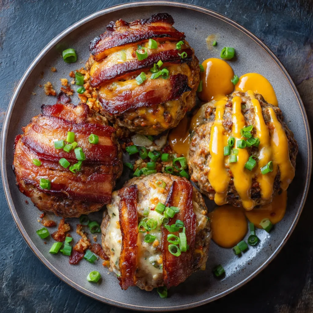 Variations of Bang-Bang Melty Bacon Cheddar Stuffed Meatloaf Bombs