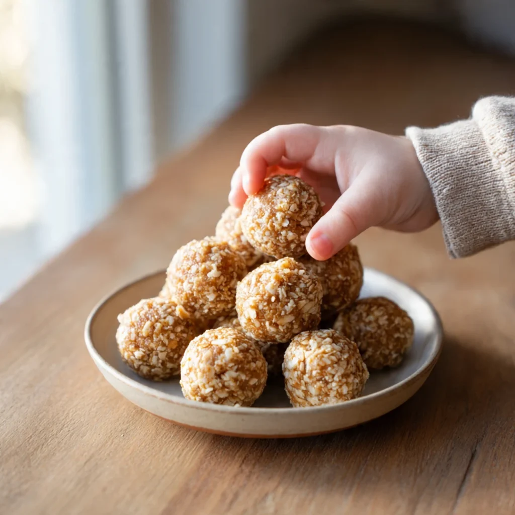 Gluten-Free Banana Peanut Butter Bites For Toddlers close-up