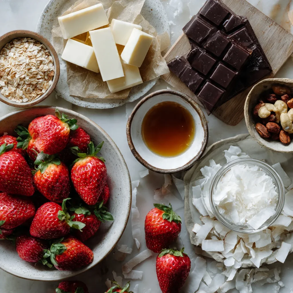 Ingredients for chocolate covered strawberries