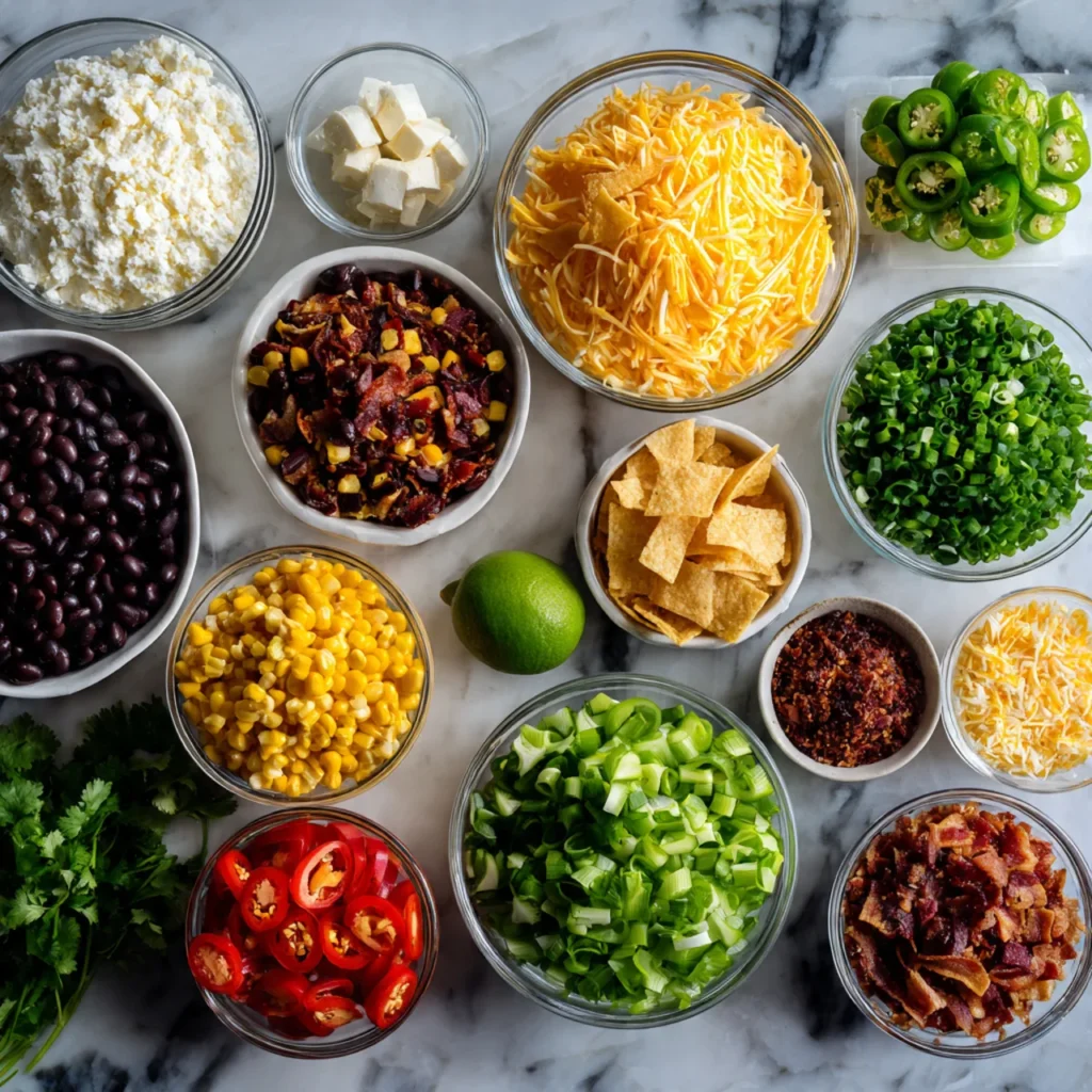 Ingredients for Cowboy Caviar Jalapeño Popper Cheese Ball