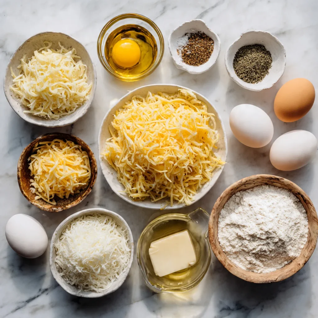 Ingredients for heart-shaped potato waffles