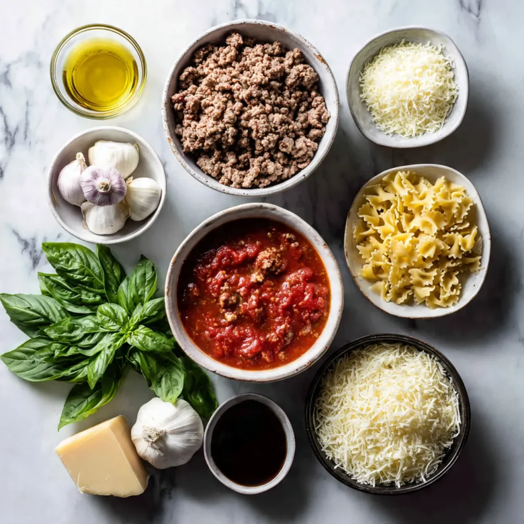 Ingredients for Homemade Lasagna Soup For A Crowd