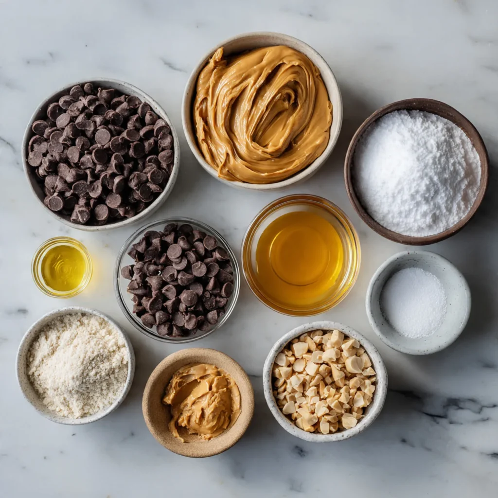 Ingredients for homemade Reese’s cups laid out