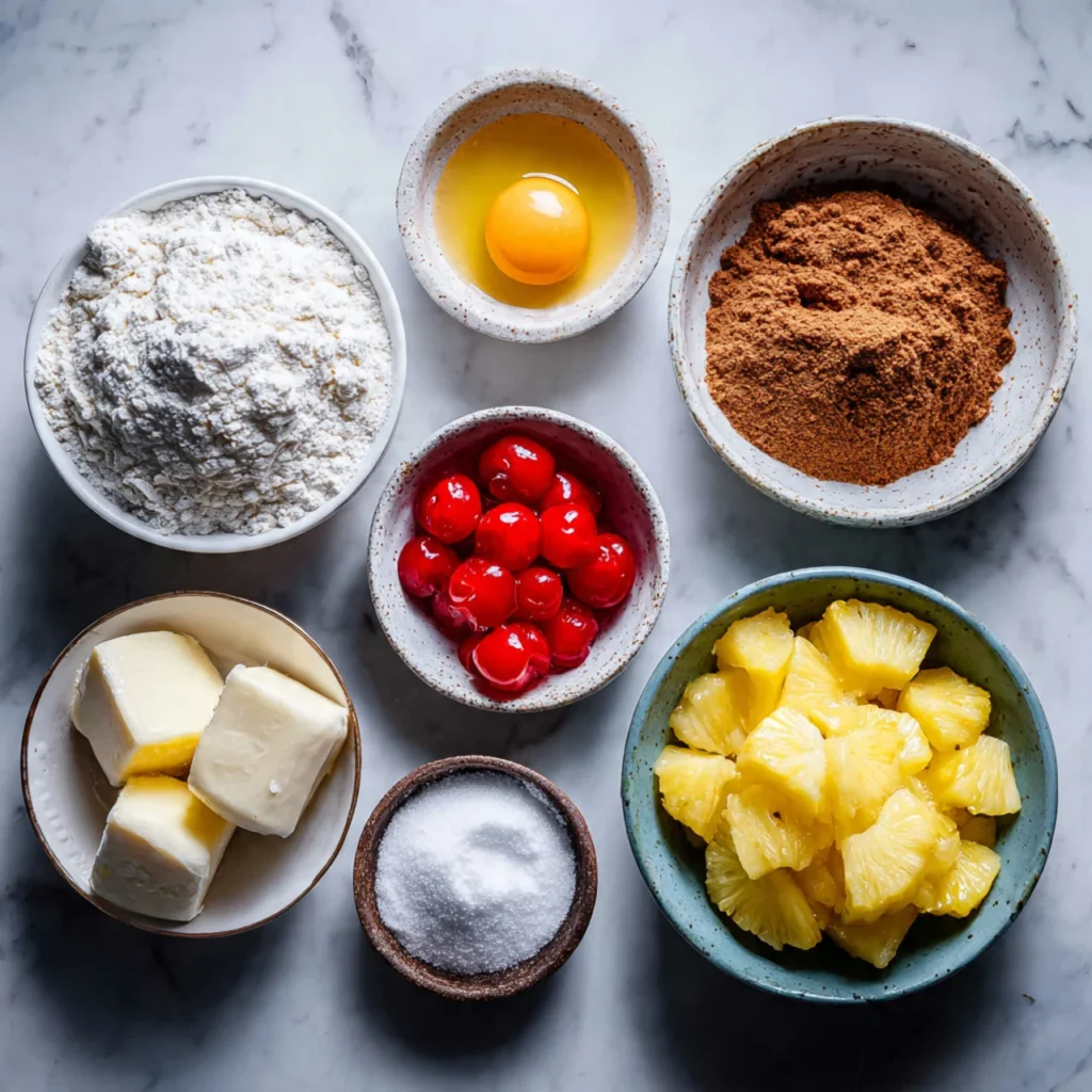 Ingredients for pineapple upside down sugar cookies