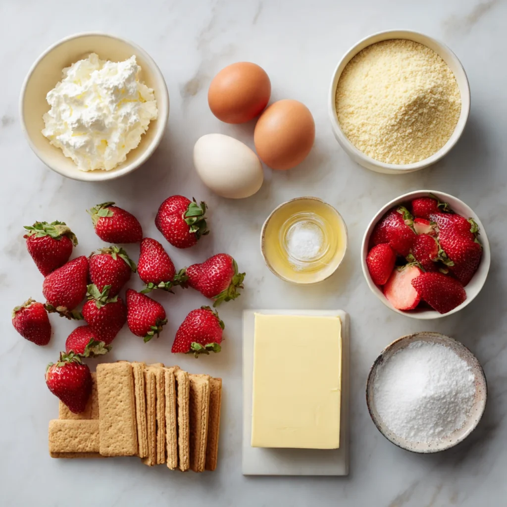 Ingredients for Strawberry Cheesecake Dump Cake