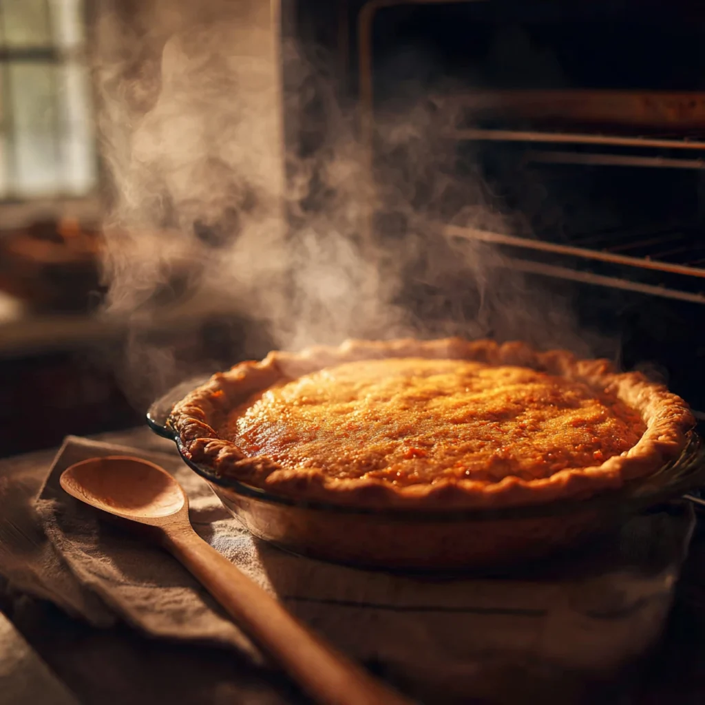 Baking honey carrot pie in oven