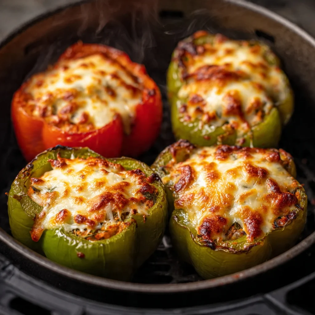 Air fryer stuffed peppers cooking