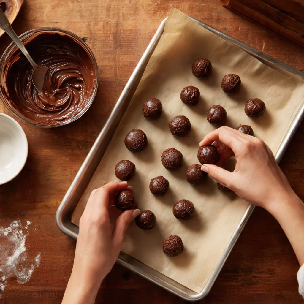 Kentucky Bourbon Balls Recipe – Easy, Chocolatey, and Boozy Treats 10 Rolling Kentucky bourbon balls mixture