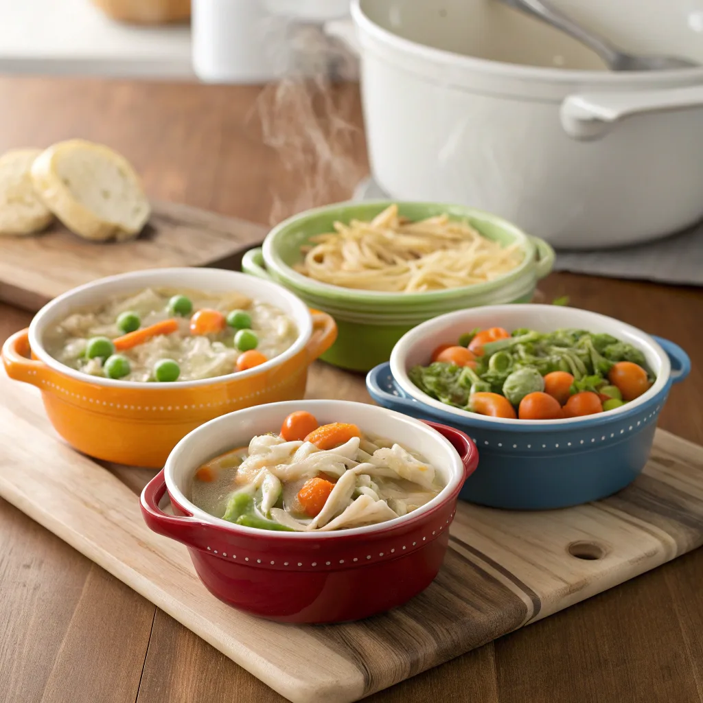 Crockpot Chicken and Noodles – Creamy, Easy, Family-Friendly Comfort Food 11 Four Crockpot Chicken and Noodles variations