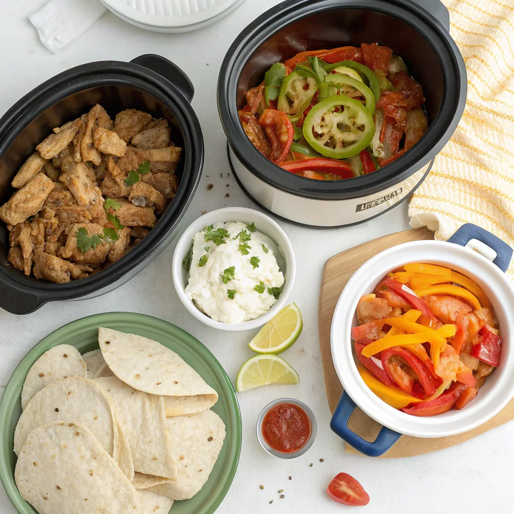 Variations of crockpot chicken fajitas