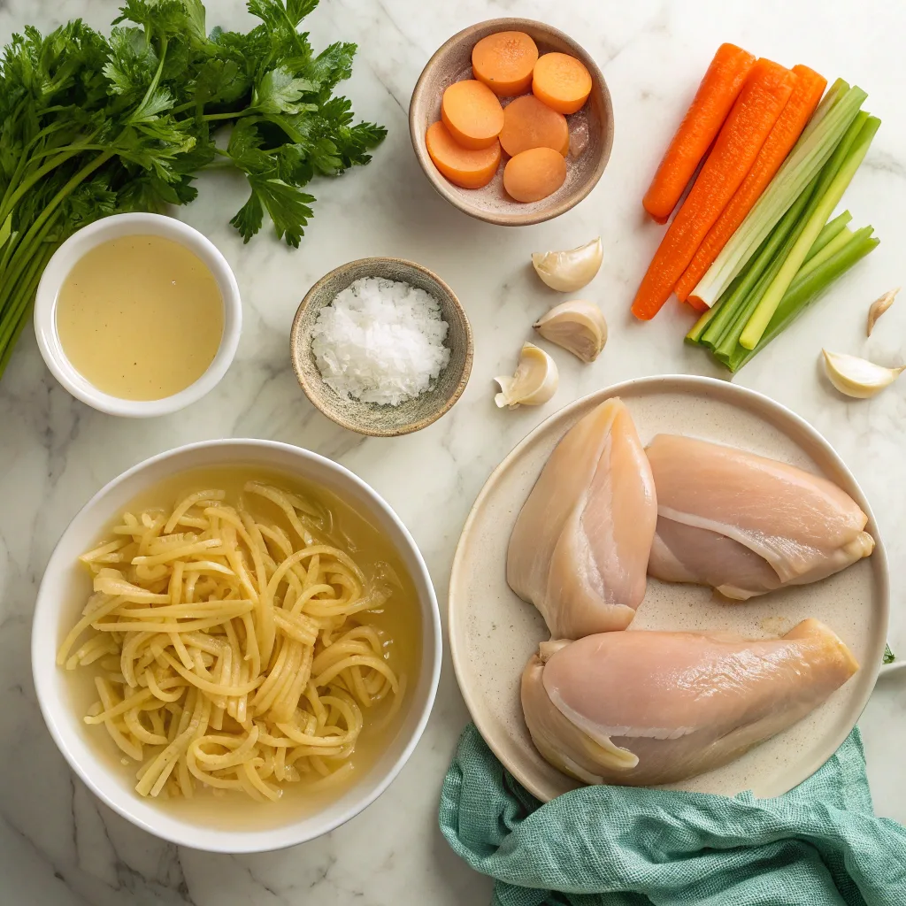 Crockpot Chicken and Noodles – Creamy, Easy, Family-Friendly Comfort Food 9 Ingredients for Crockpot Chicken and Noodles