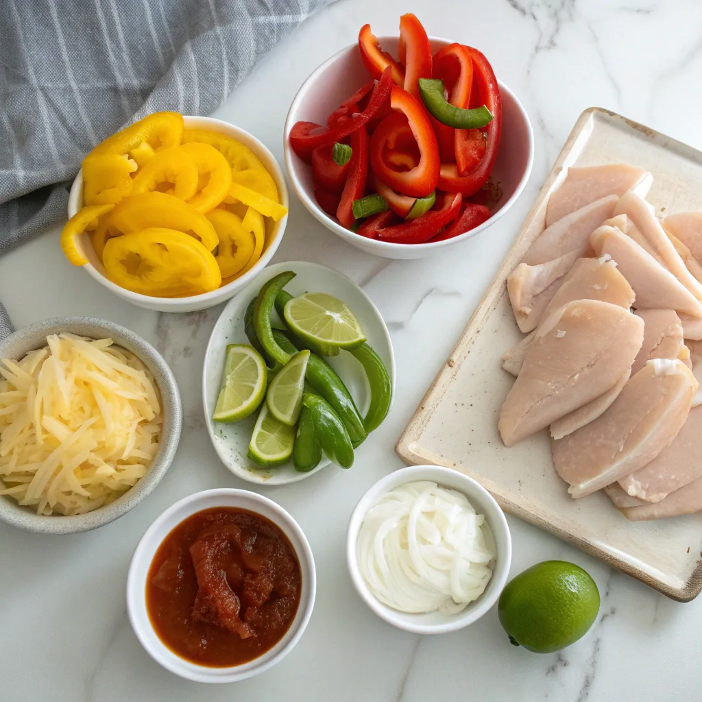 Ingredients for crockpot chicken fajitas