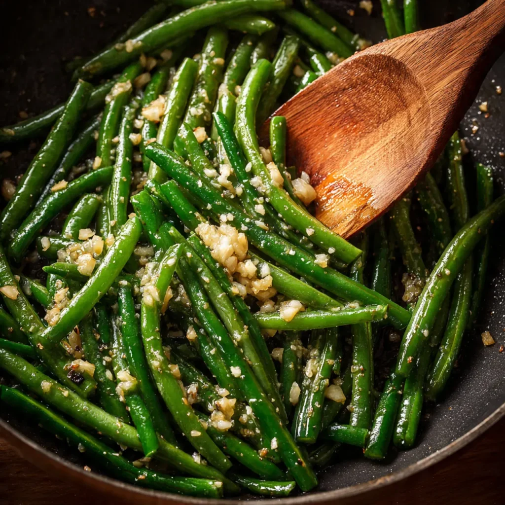 5 Ingredient Garlic and Cilantro Green Beans with EVOO – Quick & Flavorful 10 Sautéing green beans with garlic and EVOO