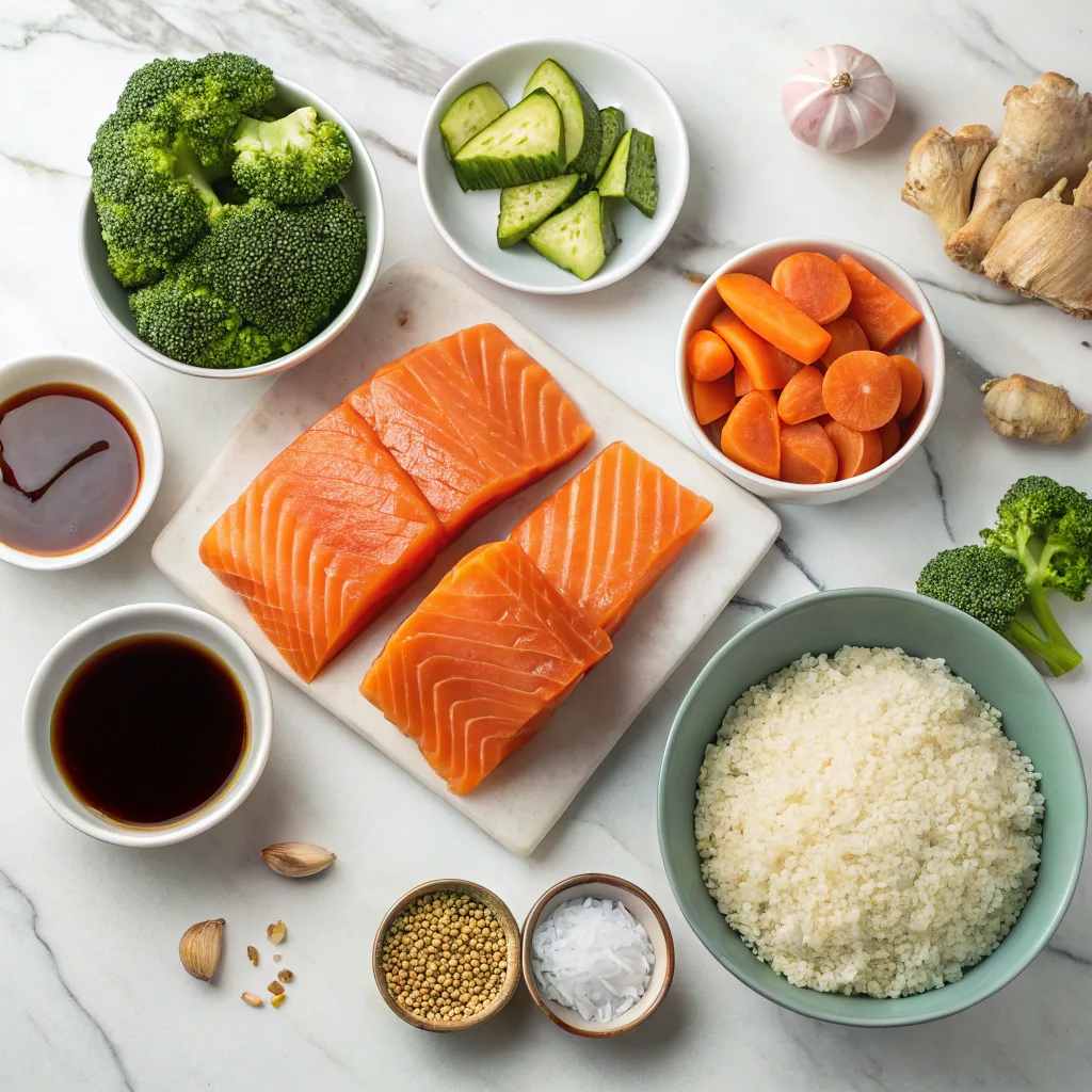 Honey Sriracha Salmon Bowls – Sweet, Spicy, and Healthy 9 Ingredients for honey sriracha salmon bowls