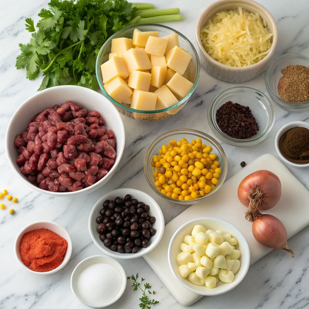 Ingredients for cowboy soup