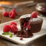 Raspberry chocolate lava cupcakes with molten center