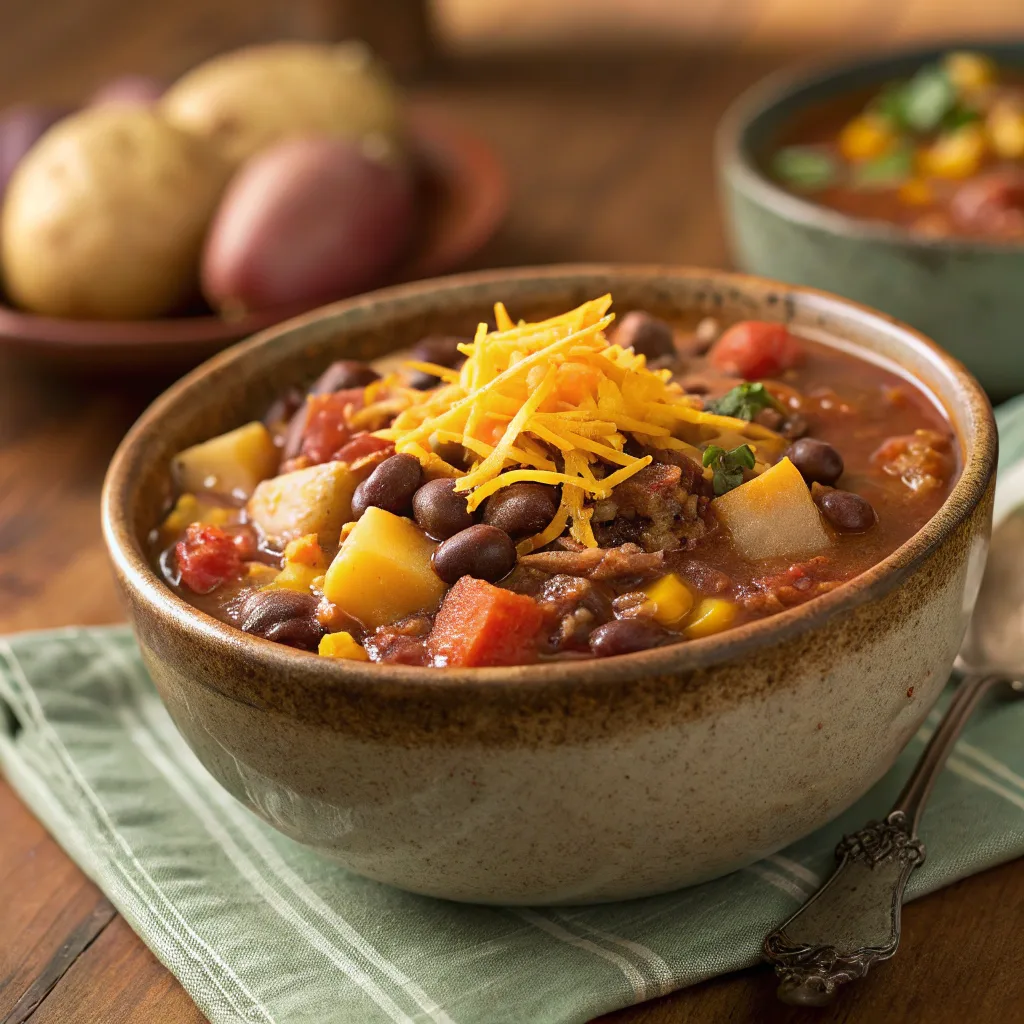 Classic cowboy soup served hot