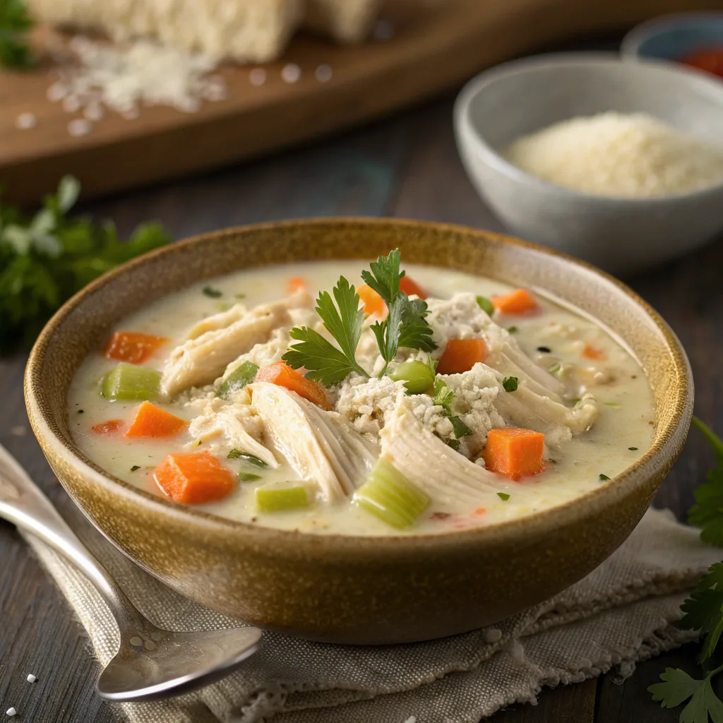 Marry Me Chicken Soup served in a bowl