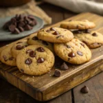 Close-up of espresso chocolate chip cookie