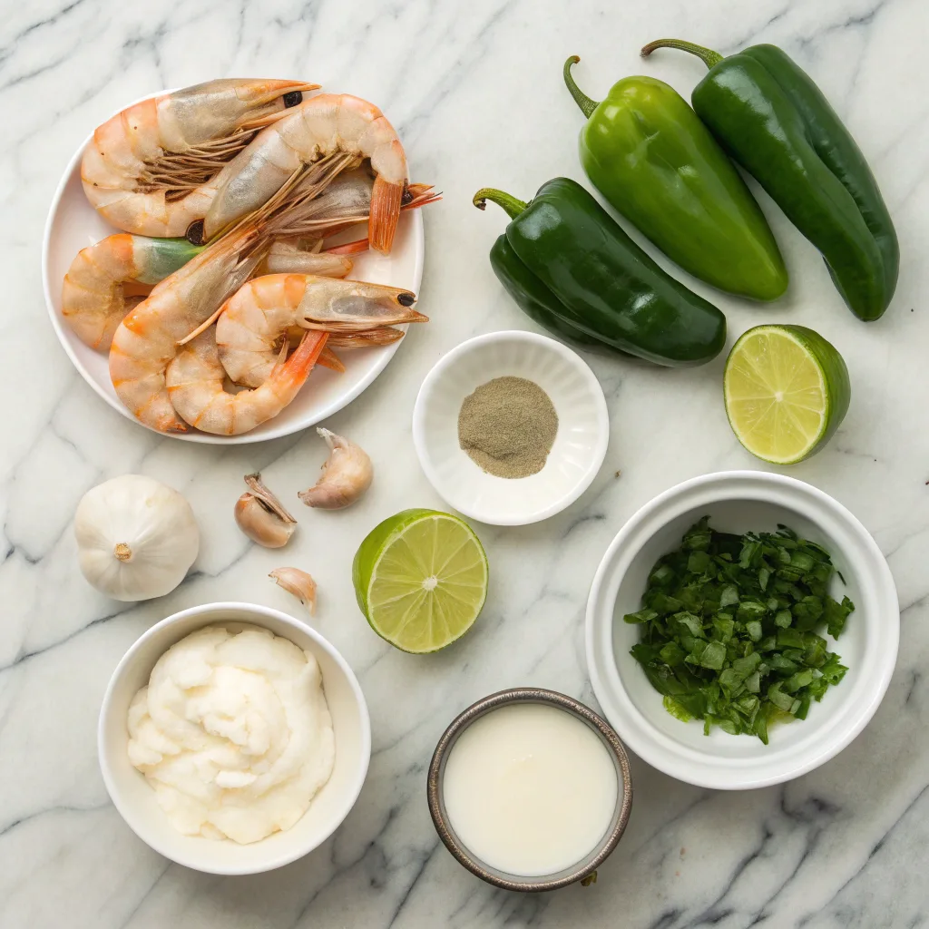 Ingredients for Shrimps in Culichi Salsa