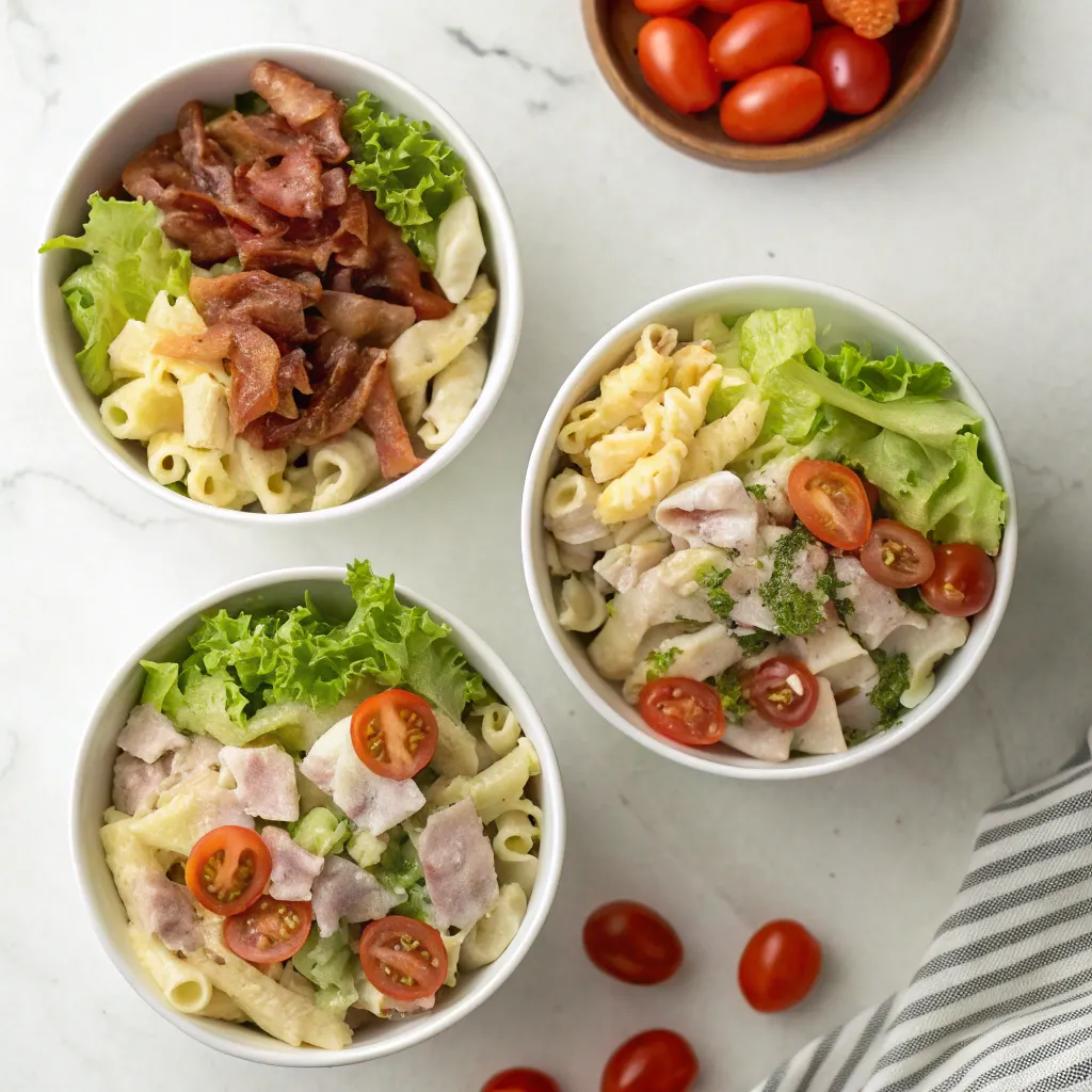Variations of club sandwich pasta salad