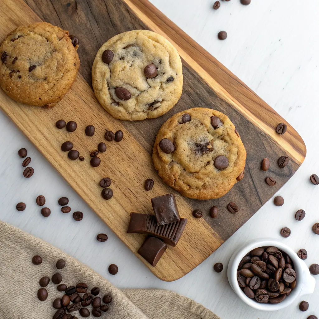Espresso chocolate chip cookie variations