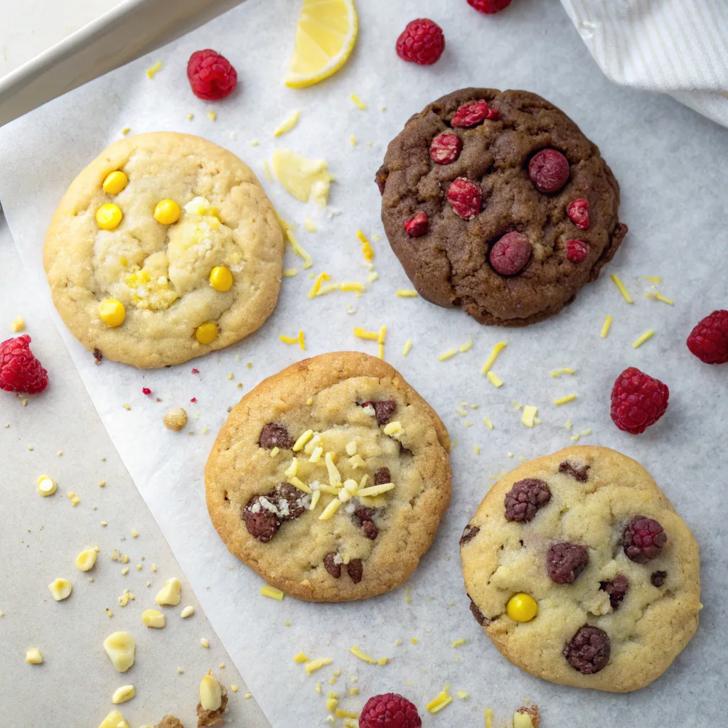 White chocolate chip cookie variations