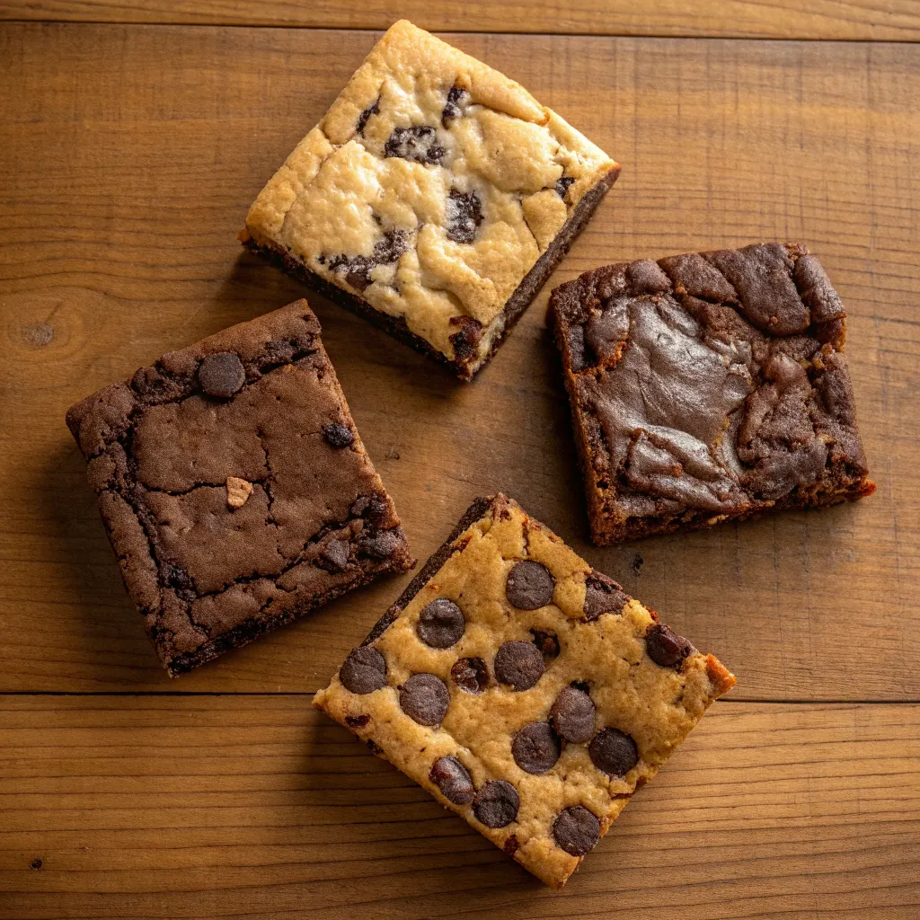 Variations of fudgy chewy brookies