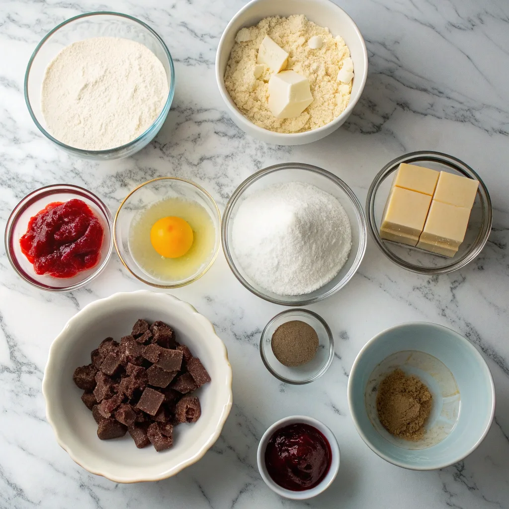 Thumbprint Cookies Recipe – Simple, Customizable, and Delicious 9 Ingredients for thumbprint cookies laid out