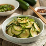 Korean Cucumber Salad Recipe – Quick, Sweet, and Spicy Side Dish 12 Korean cucumber salad in white bowl