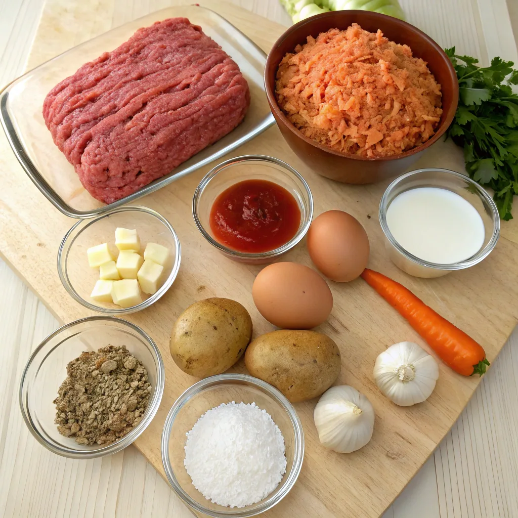 Ingredients for slow cooker meatloaf