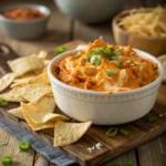 Frank’s Buffalo Chicken Dip in white bowl