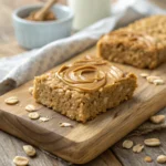 Banana Peanut Butter Oatmeal Bars – Easy, Healthy Snack Recipe 12 Close-up banana peanut butter oatmeal bar