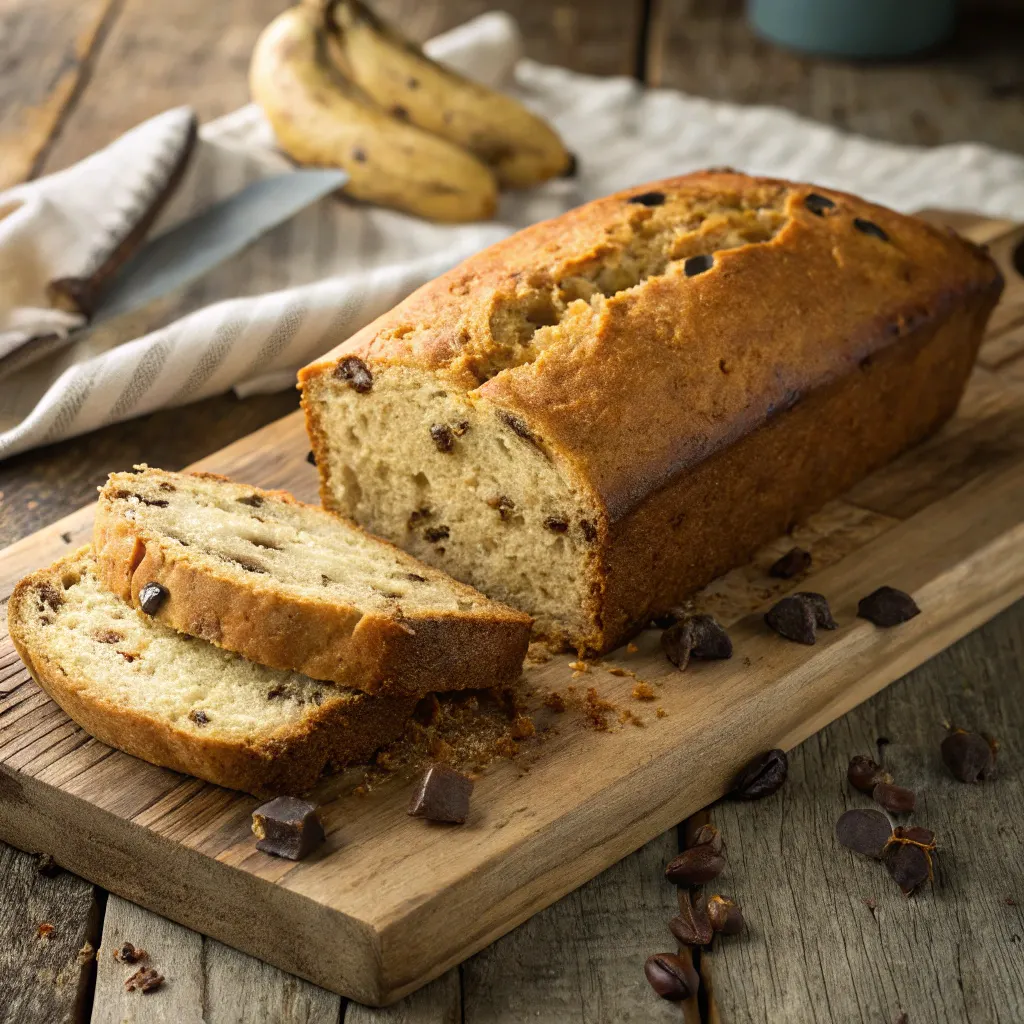 Slice of Easy Banana Bread on plate