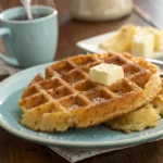 Crispy golden potato waffle