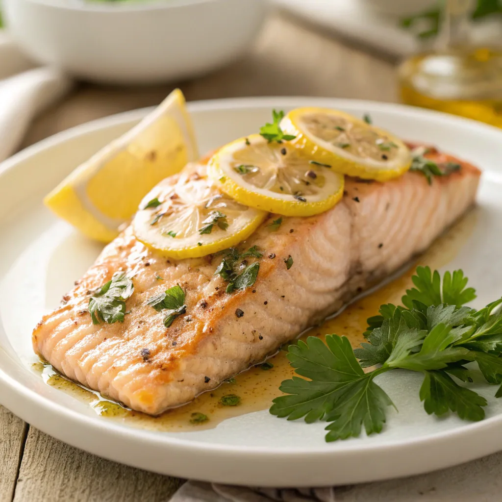 Pan-seared lemon butter salmon fillet