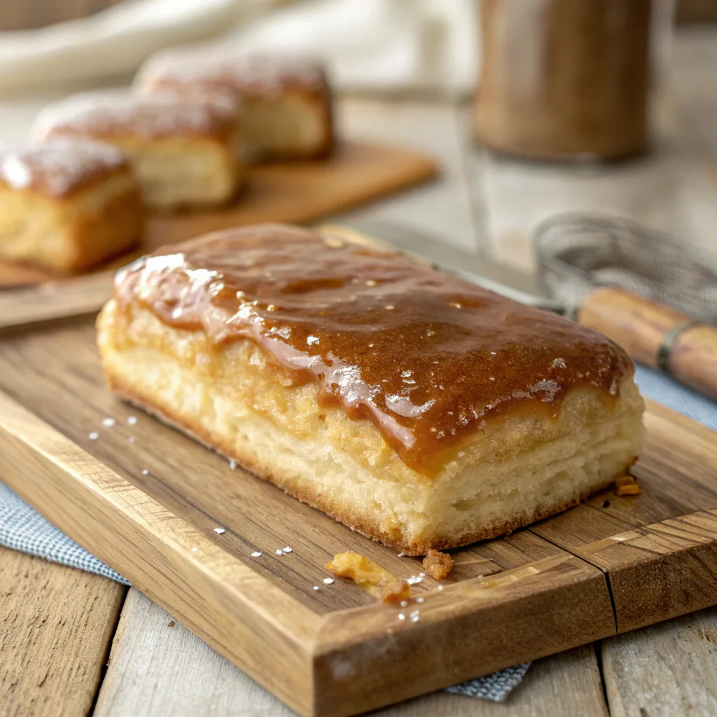 Maple donut bar topped with maple glaze