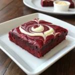 Fudgy red velvet brownie with cream cheese frosting