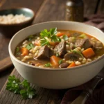 Beef and Barley Soup Recipe – Quick, Hearty, and Delicious 12 Beef and Barley Soup Recipe in rustic bowl