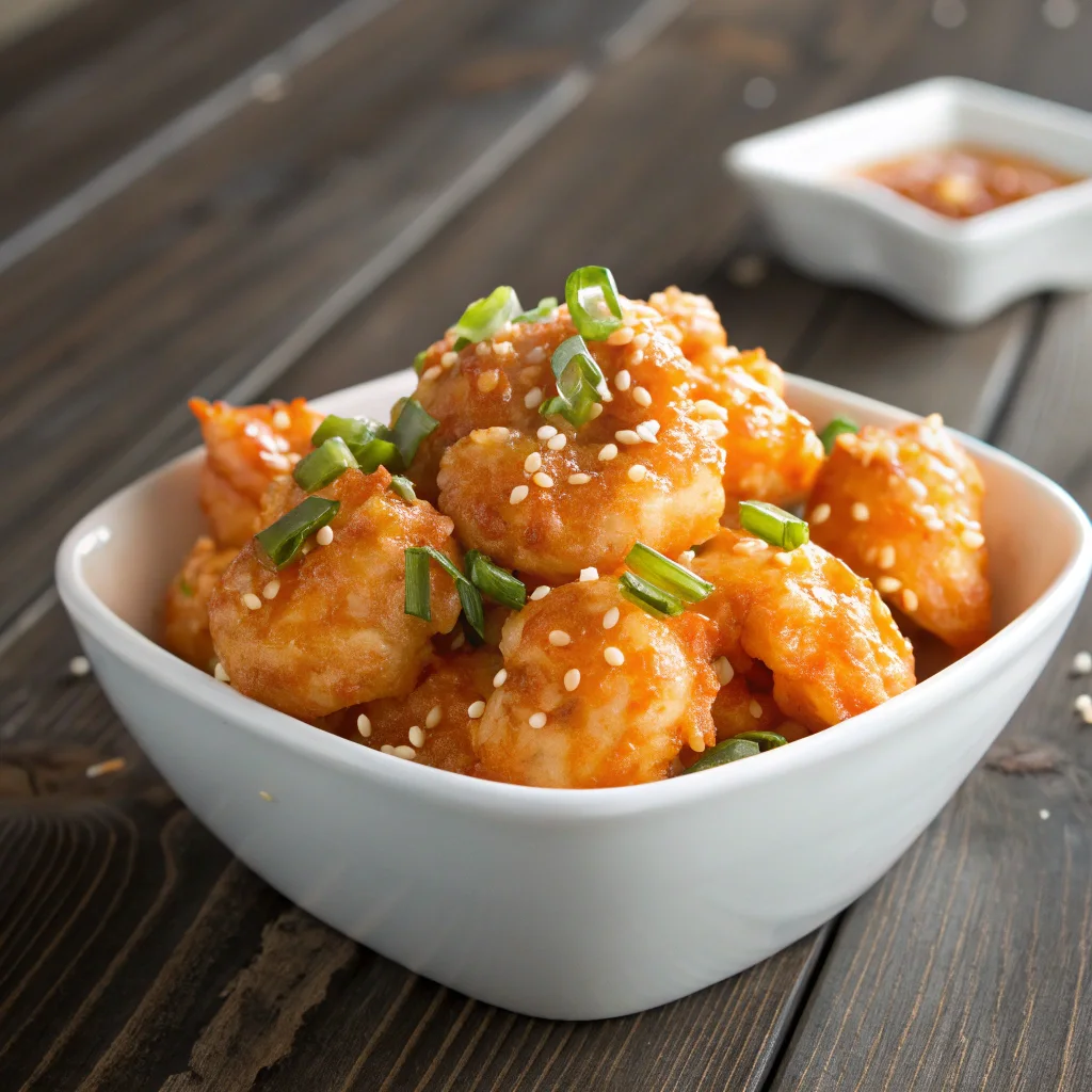 Crispy bang bang shrimp with creamy sauce