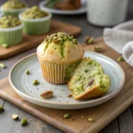 Pistachio Muffins – Easy Bakery-Style Recipe 12 Pistachio muffins with chopped pistachios on top