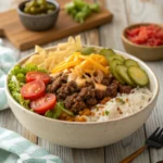 Burger bowls recipe with rice