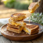 Mini grilled cheese sandwiches close-up